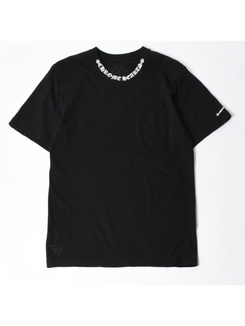 Chrome Hearts T-Shirt Short Sleeve Neck Logo Pocket Black White